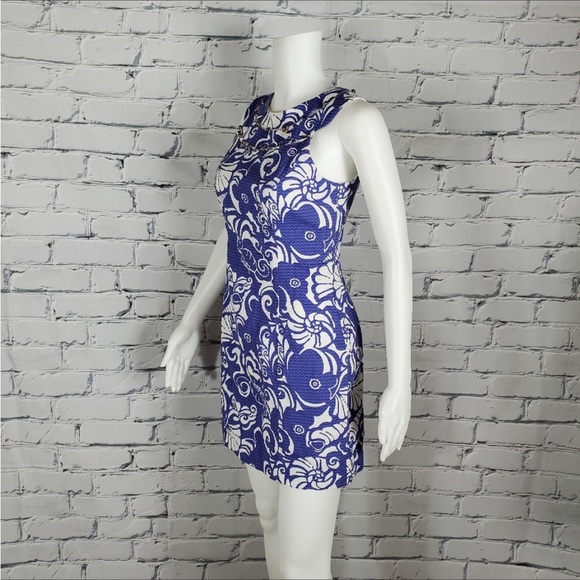Lilly Pulitzer | Blue Tide Pools Beaded Shift Dress - Picture 13 of 15